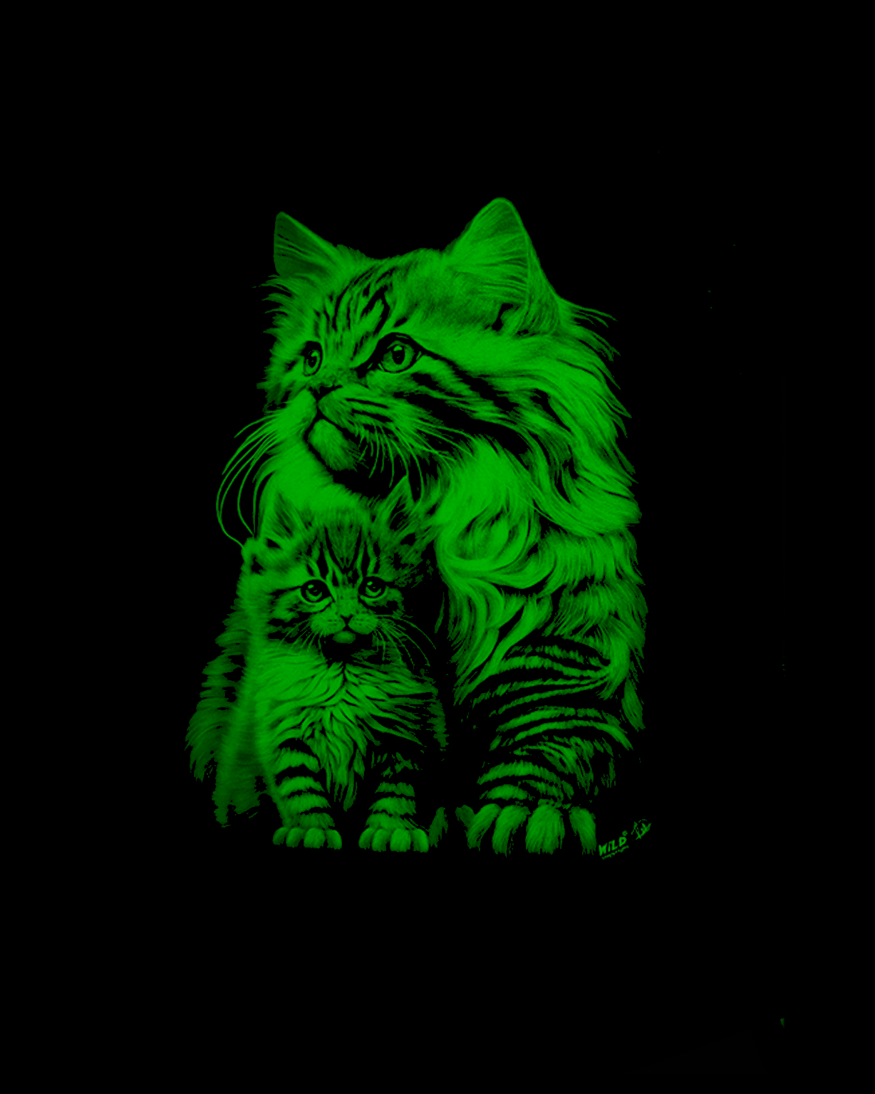 Mama Katze mit Kitten - Wild-Clothing