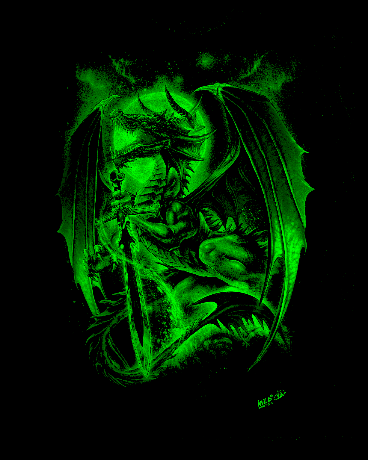 Drache mit Schwert - Wild-Clothing