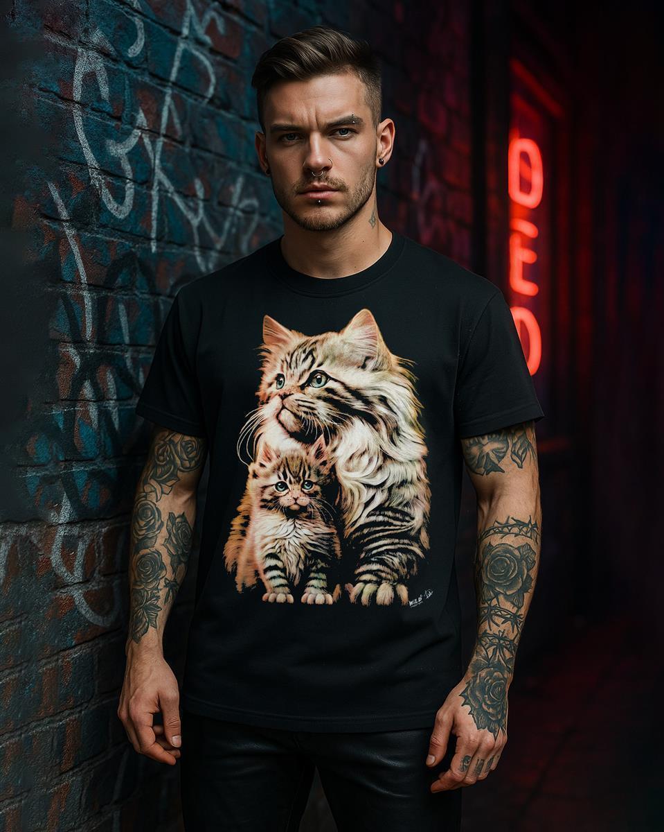 Mama Katze mit Kitten - Wild-Clothing
