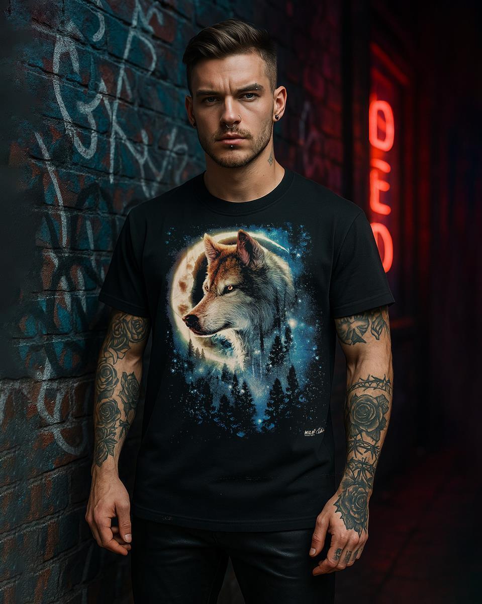Wolf bei Nacht - Wild-Clothing