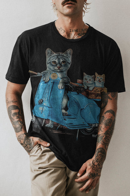 Katzen Biker T-Shirt - Wild-Clothing